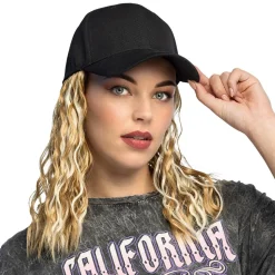 CASQUETTE PERRUQUE CHEVEUX LONGS BLOND ADULTE