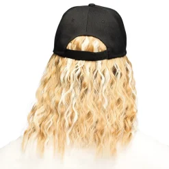 CASQUETTE PERRUQUE CHEVEUX LONGS BLOND ADULTE