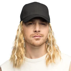 CASQUETTE PERRUQUE CHEVEUX LONGS BLOND ADULTE