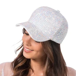 CASQUETTE POLYESTER STRASS PIERRE BLANC ADULTE