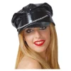 CASQUETTE VINYLE NOIRE CHAÎNETTE ARGENT ADULTE