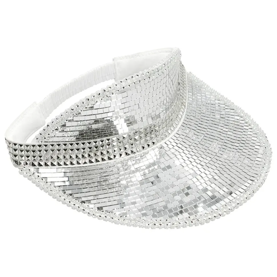 CASQUETTE VISIÈRE FACETTES DISCO ARGENT ADULTE
