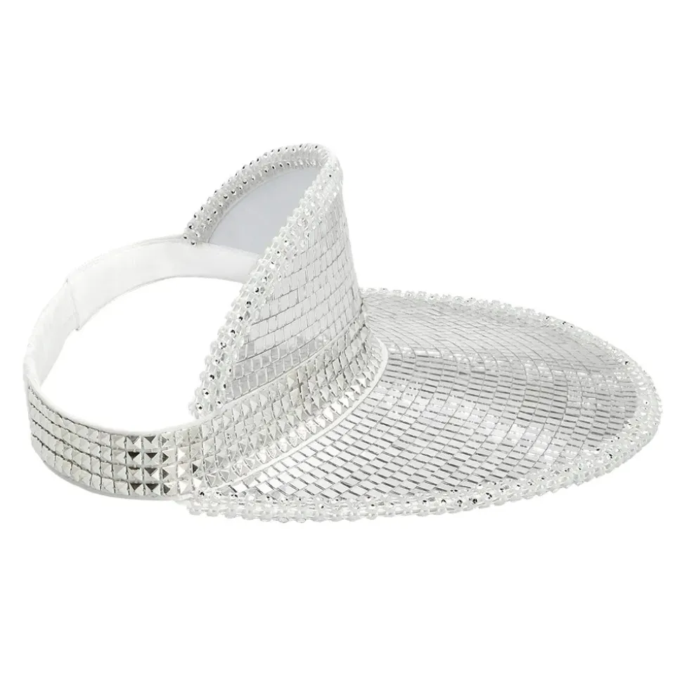 CASQUETTE VISIÈRE FACETTES DISCO ARGENT ADULTE