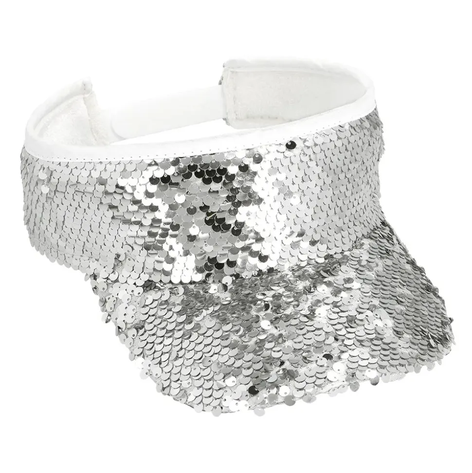 CASQUETTE VISIÈRE SEQUINS ARGENT ADULTE