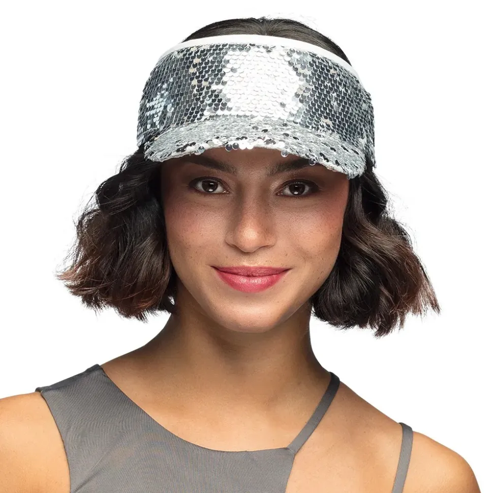 CASQUETTE VISIÈRE SEQUINS ARGENT ADULTE