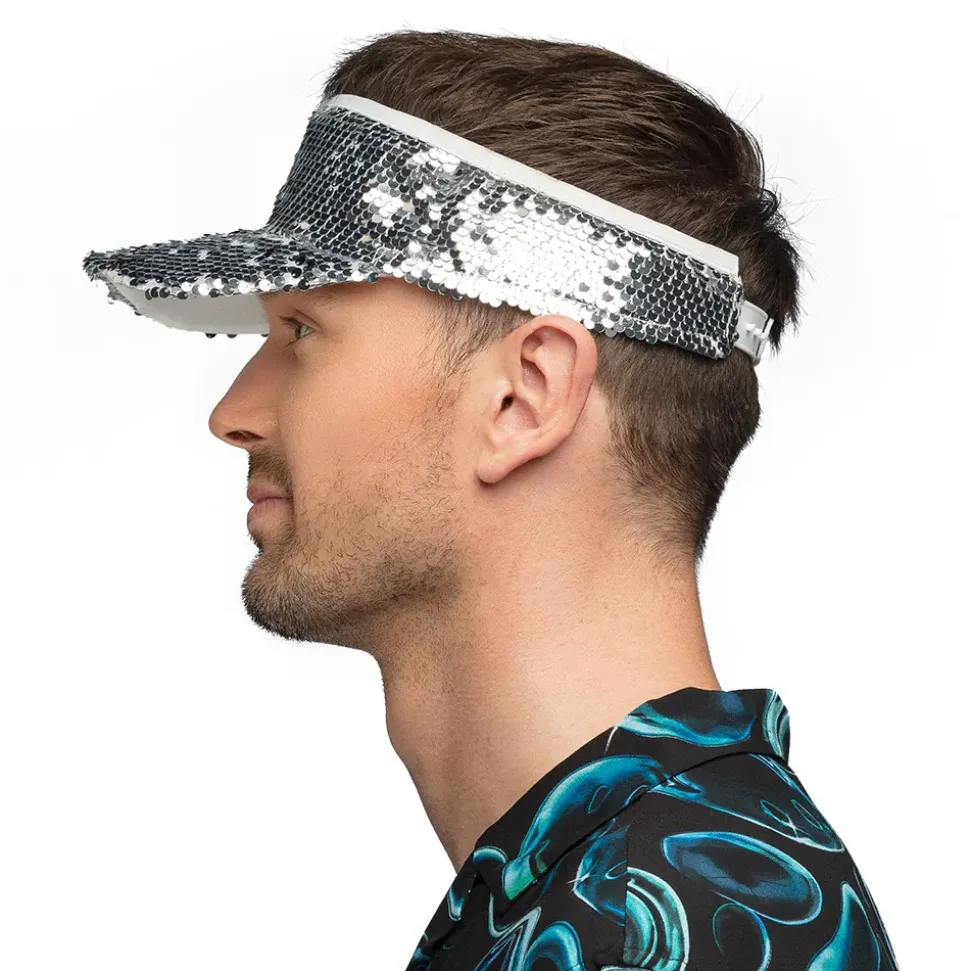 CASQUETTE VISIÈRE SEQUINS ARGENT ADULTE