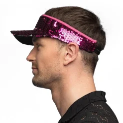 CASQUETTE VISIÈRE SEQUINS ROSE FUCHSIA ADULTE