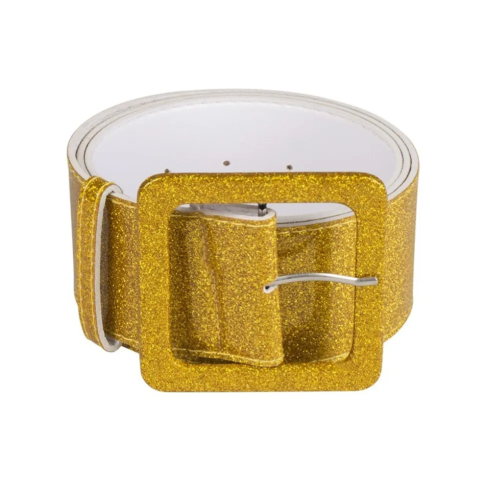 CEINTURE RÉTRO FEMME 1.2MX5.CM OR PAILLETÉ