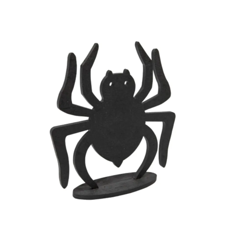 CENTRE DE TABLE BOIS ARAIGNÉE 23X22X4CM NOIR