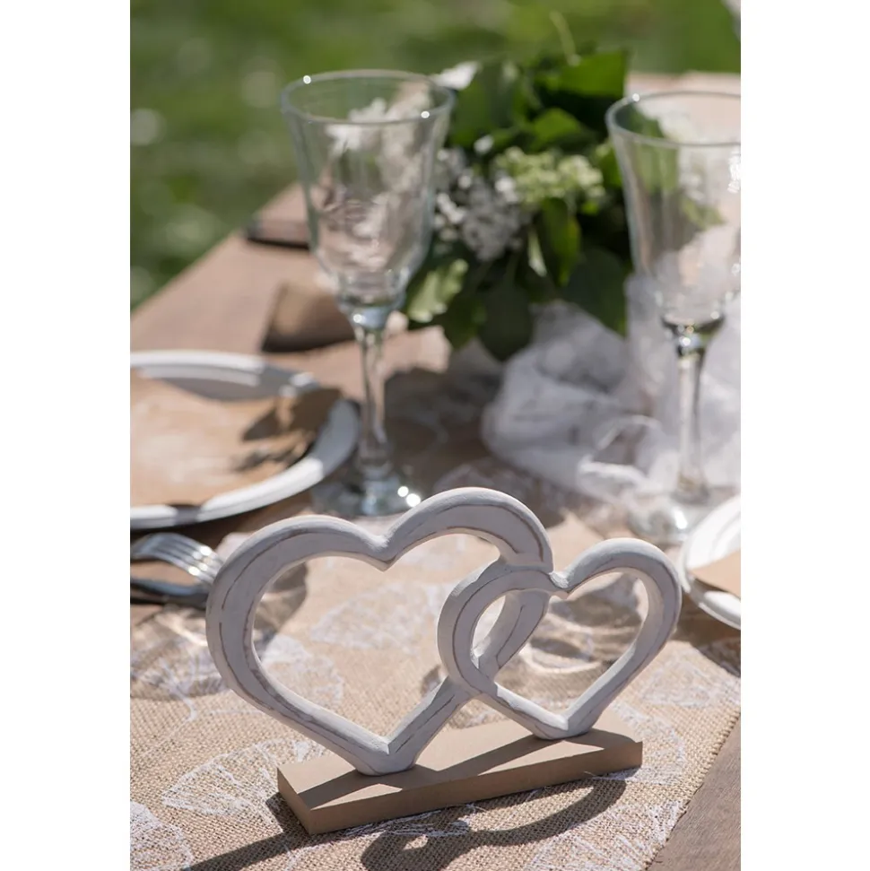 CENTRE DE TABLE CURS ENLACÉS 22X4X15.5CM BLANC