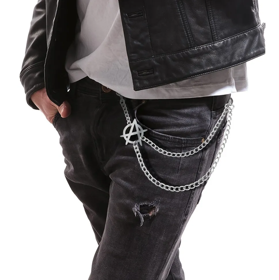 CHAINE PANTALON ANARCHIE PUNK MÉTAL ARGENT