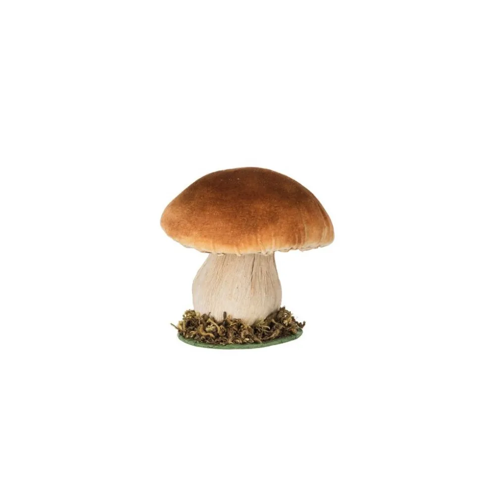 CHAMPIGNON DÉCO SOCLE BOIS MOUSSE 10X10.5CM BRUN