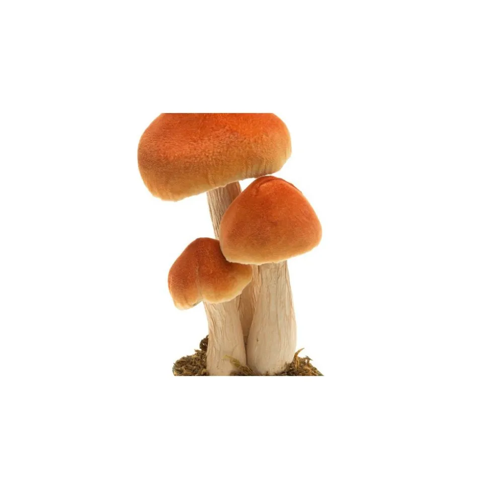3 CHAMPIGNONS DÉCO SOCLE MOUSSE 12-9.5-17CM ORANGE