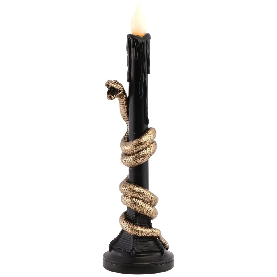 CHANDELIER LED DÉCO SERPENT OR RÉSINE 41CM NOIR