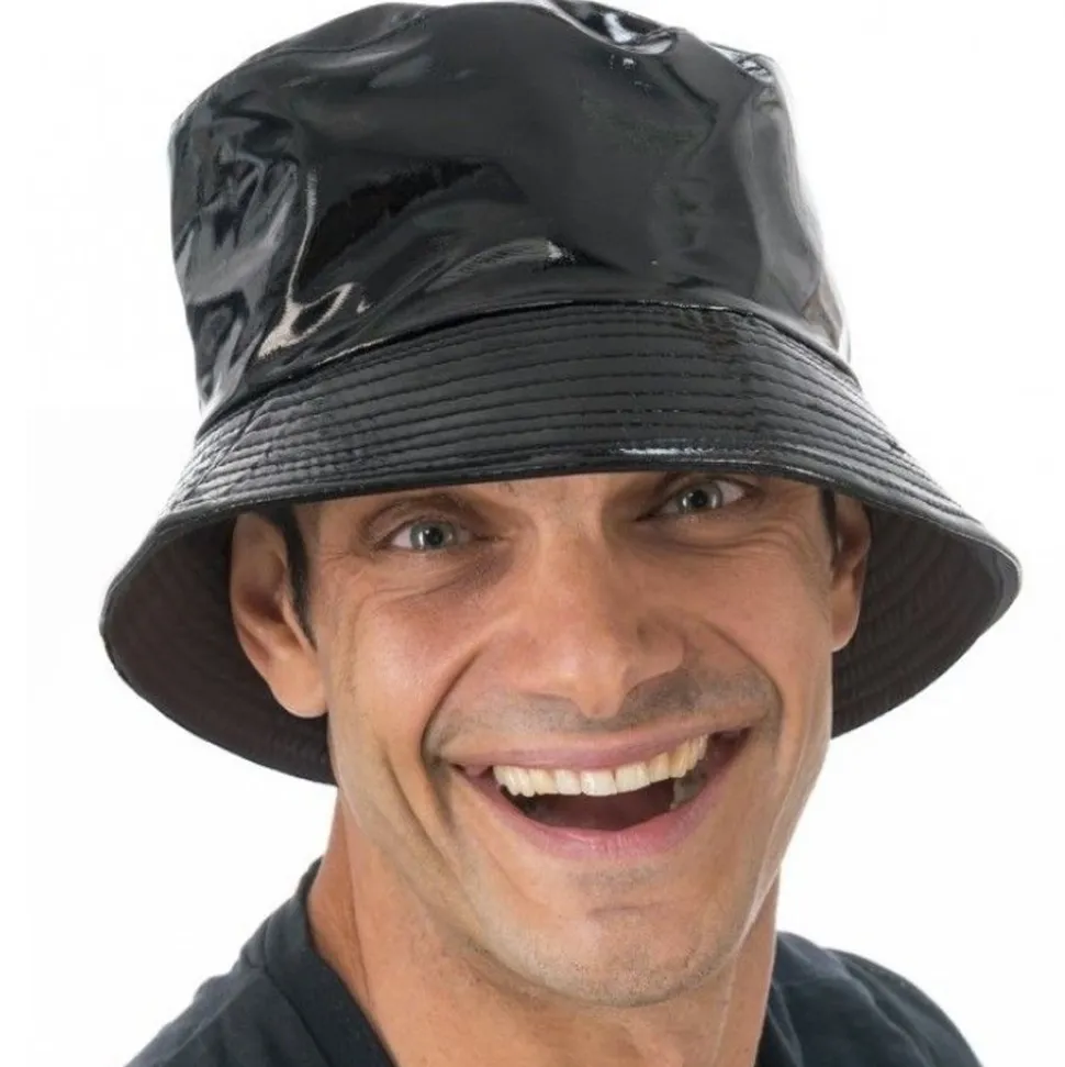 CHAPEAU BOB VINYLE NOIR ADULTE