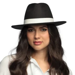 CHAPEAU BORSALINO PREMIUM NOIR MAFIEUX ADULTE