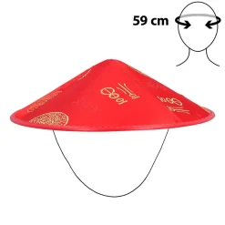 CHAPEAU CHINOIS ROUGE ADULTE