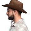 CHAPEAU COWBOY FEUTRE MARRON ADULTE