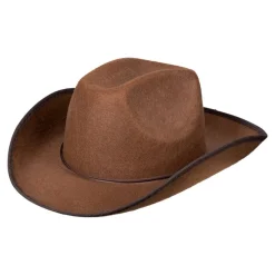 CHAPEAU COWBOY FEUTRE MARRON ADULTE