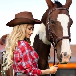 CHAPEAU COWBOY FEUTRE MARRON ADULTE