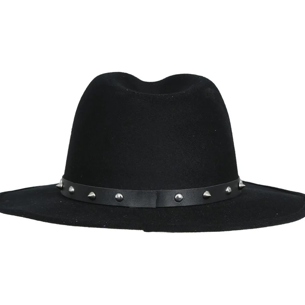 CHAPEAU COWBOY FEUTRINE CLOUS NOIR ADULTE