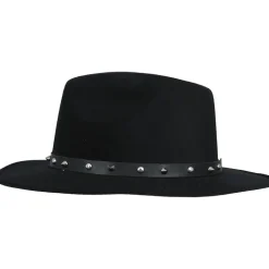 CHAPEAU COWBOY FEUTRINE CLOUS NOIR ADULTE