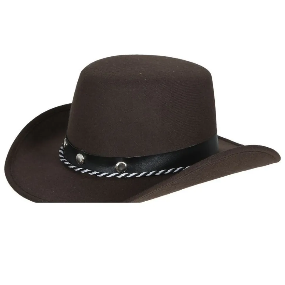 CHAPEAU COWBOY FEUTRINE MARRON ENFANT