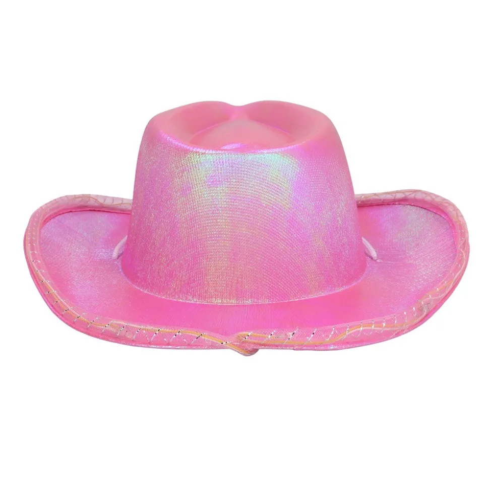 CHAPEAU COWBOY LED ROSE ADULTE