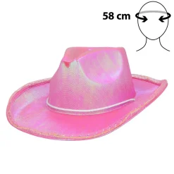 CHAPEAU COWBOY LED ROSE ADULTE