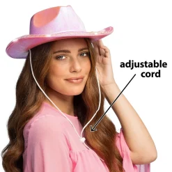 CHAPEAU COWBOY LED ROSE ADULTE