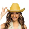 CHAPEAU COWBOY PAILLETÉ OR STRASS GLAMOUR ADULTE