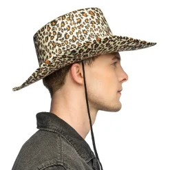 CHAPEAU COWBOY PEAU LÉOPARD ANIMAL SAUVAGE ADULTE