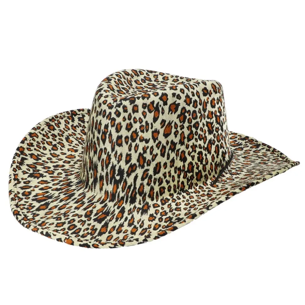 CHAPEAU COWBOY PEAU LÉOPARD ANIMAL SAUVAGE ADULTE