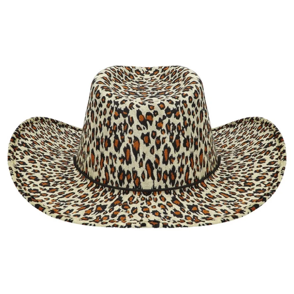 CHAPEAU COWBOY PEAU LÉOPARD ANIMAL SAUVAGE ADULTE