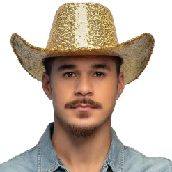 CHAPEAU COWBOY RODÉO SEQUINS OR ADULTE