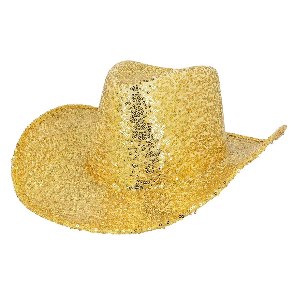 CHAPEAU COWBOY RODÉO SEQUINS OR ADULTE