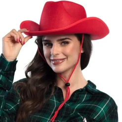 CHAPEAU COWBOY ROUGE RODÉO ADULTE