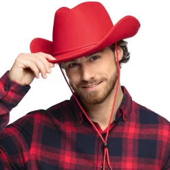 CHAPEAU COWBOY ROUGE RODÉO ADULTE