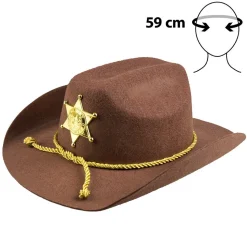 CHAPEAU COWBOY SHÉRIF ADJOINT BRUN ADULTE