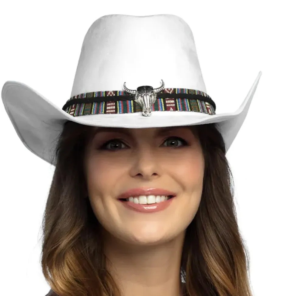 CHAPEAU COWBOY TEXAN DJANGO BLANC ADULTE