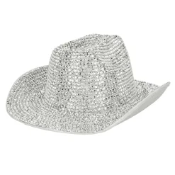 CHAPEAU DE COWBOY GLAMOUR ARGENT ADULTE