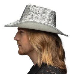 CHAPEAU DE COWBOY GLAMOUR ARGENT ADULTE