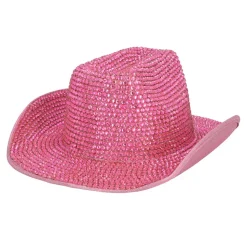 CHAPEAU DE COWBOY GLAMOUR ROSE VIF ADULTE