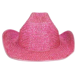 CHAPEAU DE COWBOY GLAMOUR ROSE VIF ADULTE