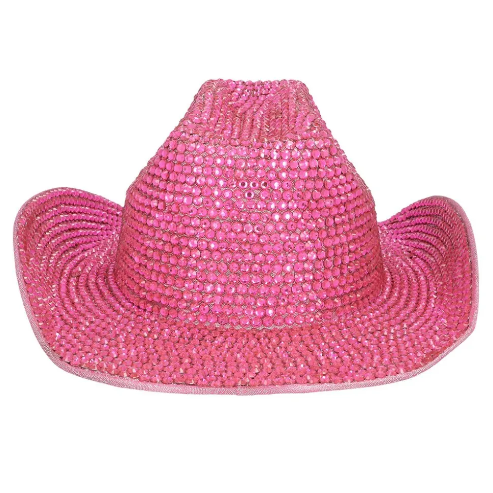 CHAPEAU DE COWBOY GLAMOUR ROSE VIF ADULTE