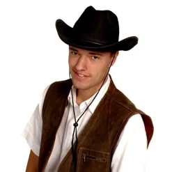 CHAPEAU DE COWBOY NOIR RODÉO ADULTE
