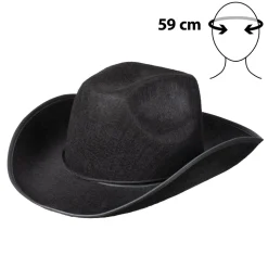 CHAPEAU DE COWBOY NOIR RODÉO ADULTE