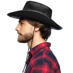 CHAPEAU DE COWBOY NOIR RODÉO ADULTE