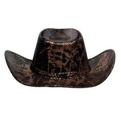 CHAPEAU DE COWBOY PEAU SERPENT COBRA ADULTE