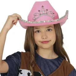 CHAPEAU DE COWGIRL ROSE ENFANT